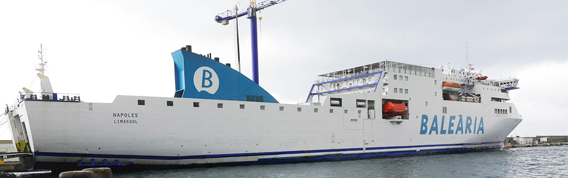 Inspection of Balearia's Naples ferry during its re-engining to LNG.