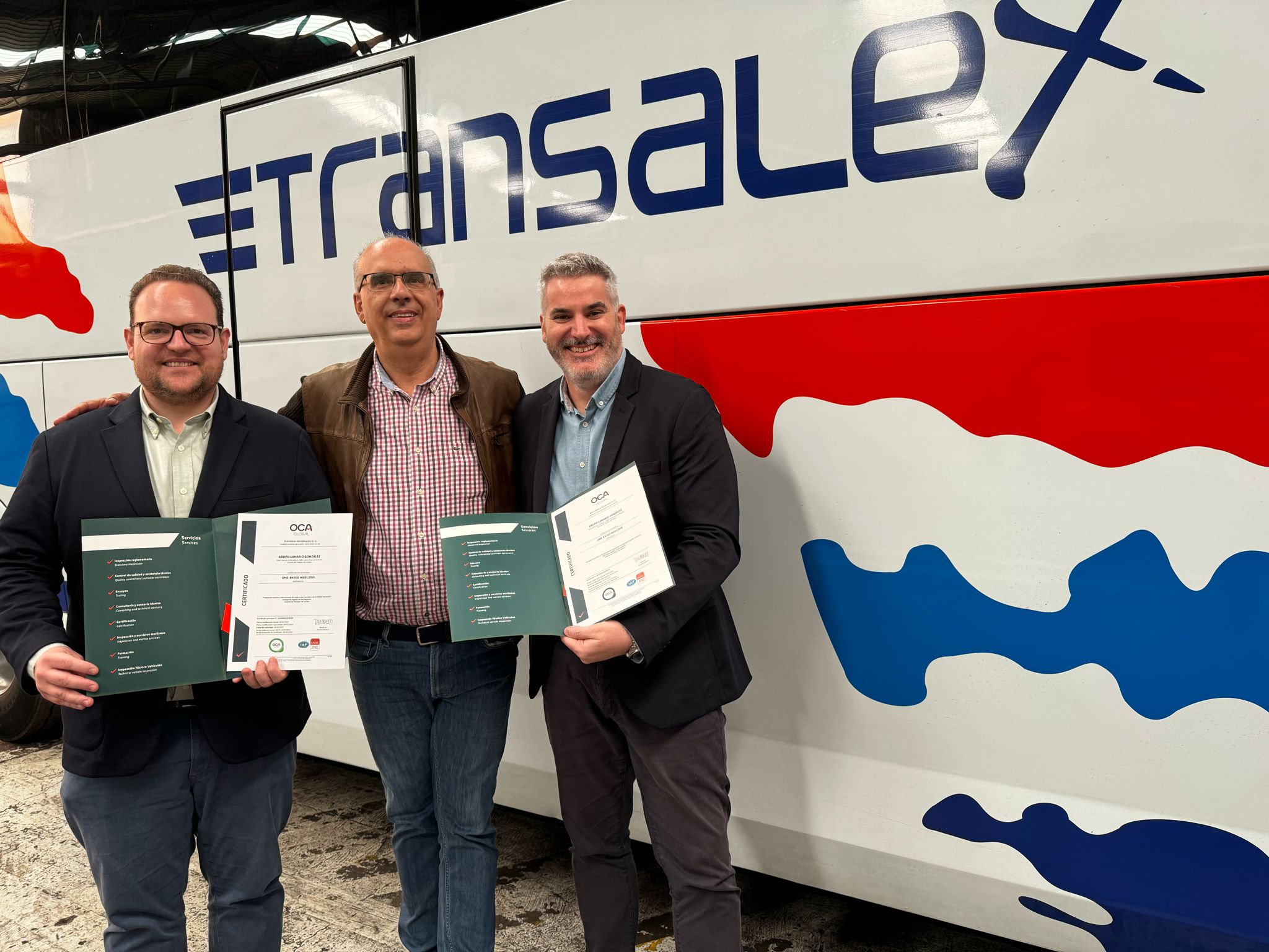 OCA Global certifies Transalex, passenger transport company in the province of Santa Cruz de Tenerife